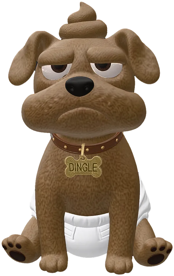 Dingle sitting, front view, unmoved