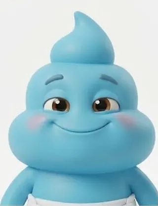 Poopie, content smile